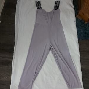 BooHoo Woman Grey Jumpsuit Romper 2 Balletcore Coquette Girl Festival Rainbow